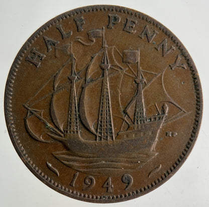 1949 George VI Half-Penny Coin | Collectable Grade