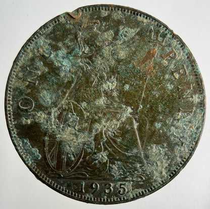 1935 George V One Penny Coin | Collectable Grade