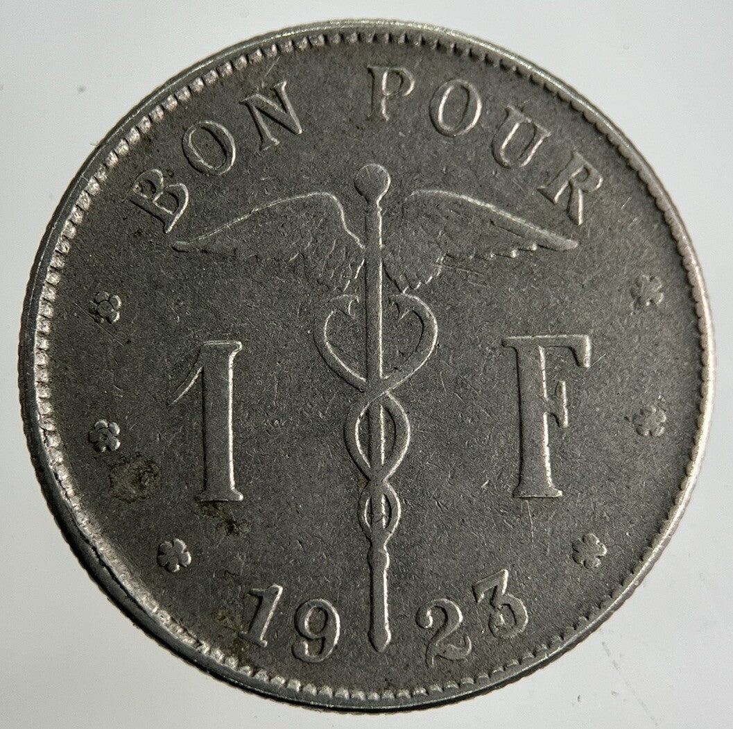1923 Belgium 1 Franc Coin | Fine Collectable Grade