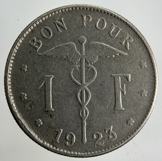 1923 Belgium 1 Franc Coin | Fine Collectable Grade