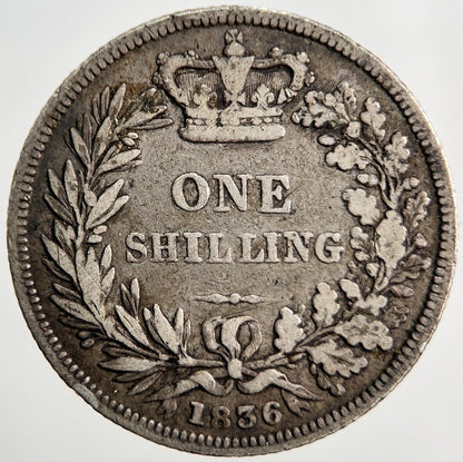 1836 William IV One Shilling Silver Coin | Fine Collectable Grade