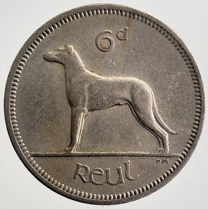 1964 Irish Dog Sixpence Coin | Very High Grade | a7459