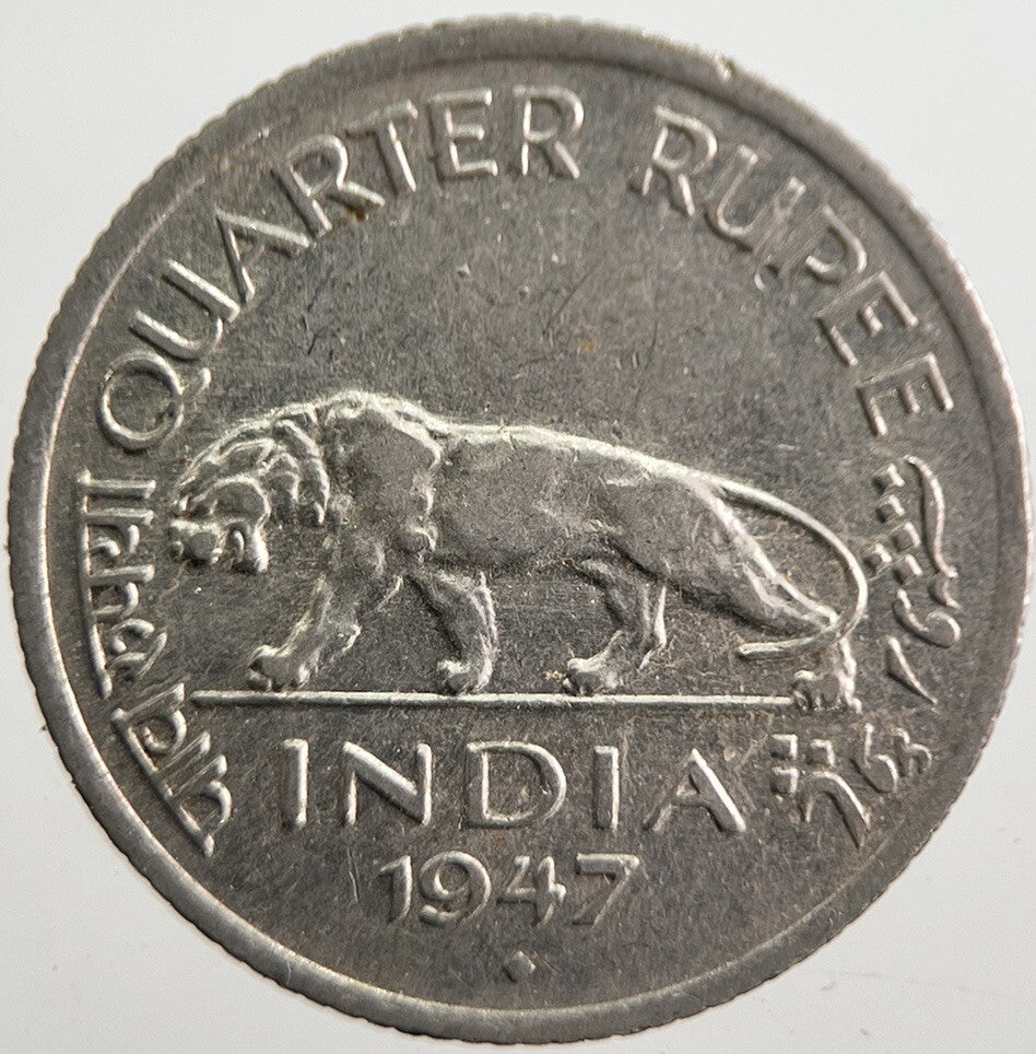 1947 India 1/4 Quarter Rupee Coin | Very High Grade | a7681