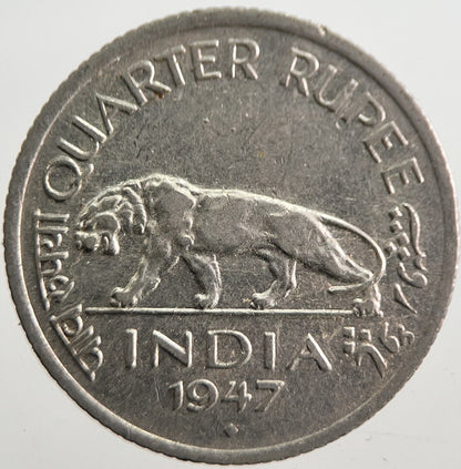 1947 India 1/4 Quarter Rupee Coin | Very High Grade | a7681