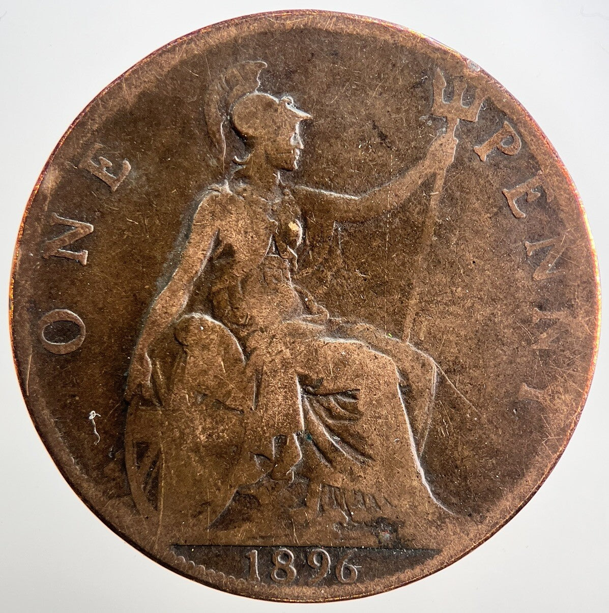 1896 Victoria One Penny Coin | Fair Grade | a3325