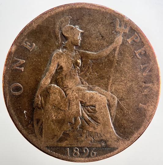 1896 Victoria One Penny Coin | Fair Grade | a3325