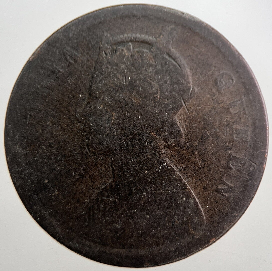 1876 India 1/4 Quarter Anna Coin | Worn Grade | a7678