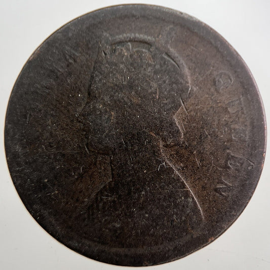 1876 India 1/4 Quarter Anna Coin | Worn Grade | a7678