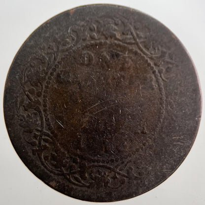 1876 India 1/4 Quarter Anna Coin | Worn Grade | a7678