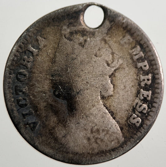 1891 India Silver Two 2 Annas Coin | Fair Grade | a7676