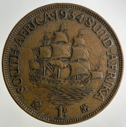 1934 South Africa One Penny Coin | Fine Collectable Grade