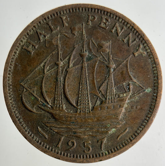 1957 Elizabeth II 2nd Half-Penny Coin | Fine Collectable Grade