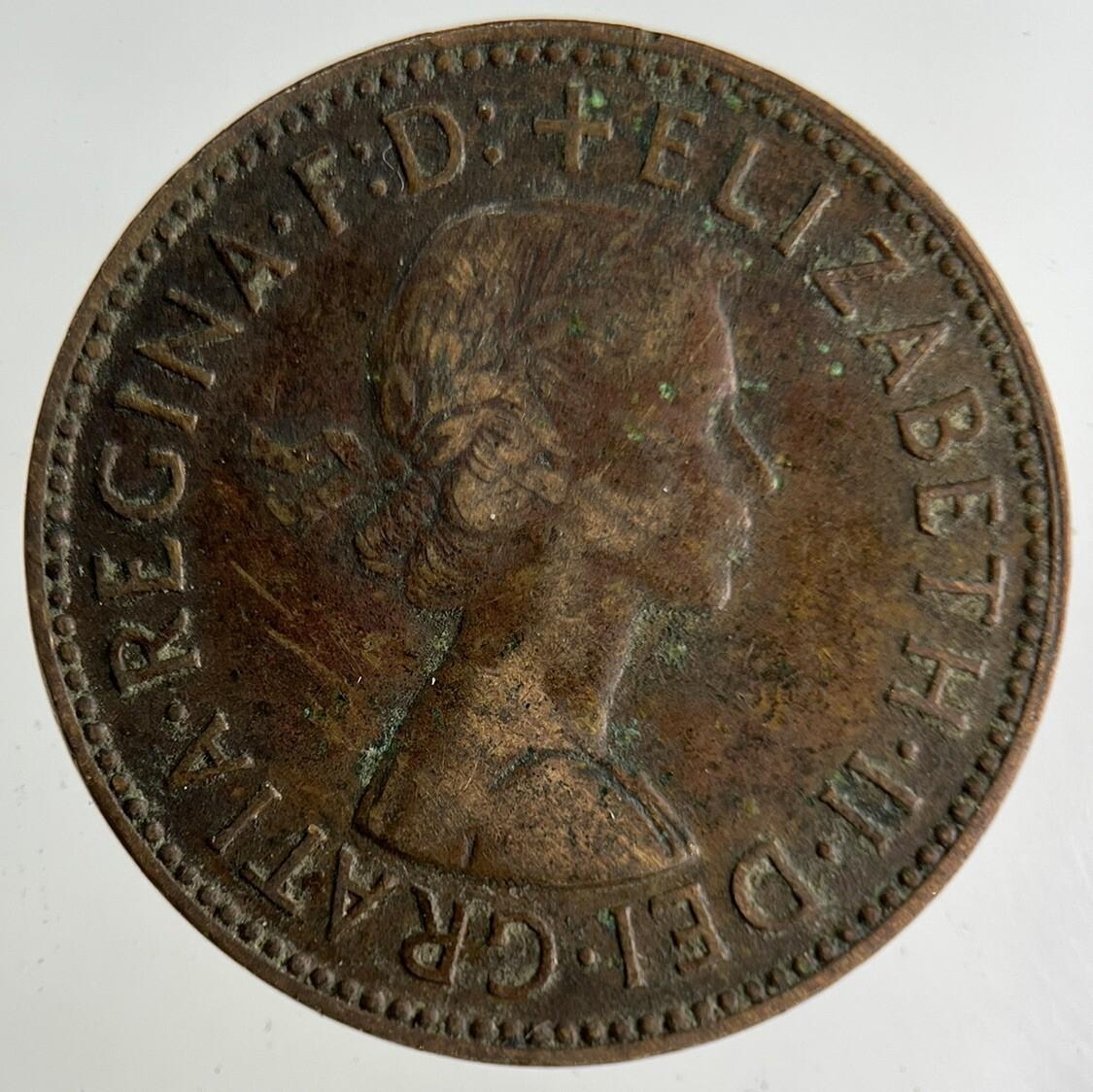 1957 Elizabeth II 2nd Half-Penny Coin | Fine Collectable Grade