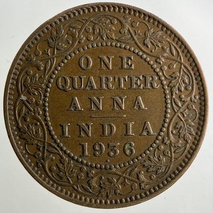 1936 India 1/4 Quarter Anna Coin | Fine Collectable Grade