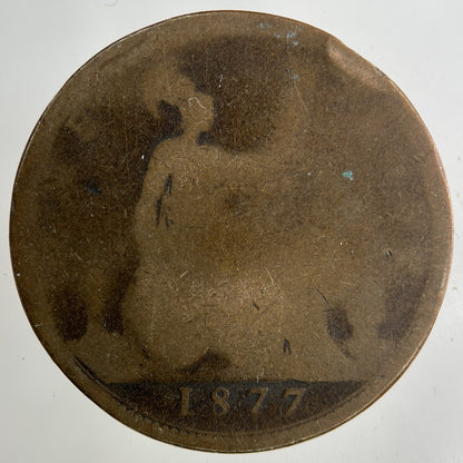 1877 Victoria One Penny Coin | Fair Grade