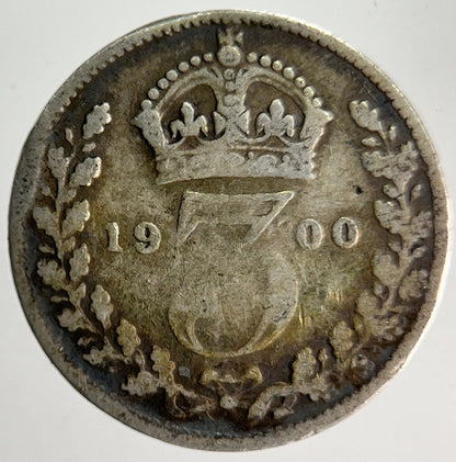 1900 Veiled Head Victoria Threepence Silver Coin | Collectable Grade | a4010