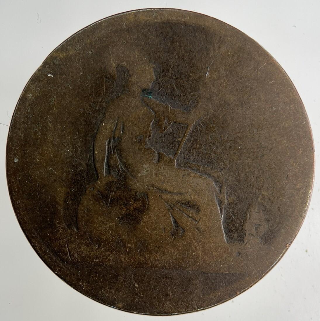 1885 Victoria One Penny Coin | Worn Grade