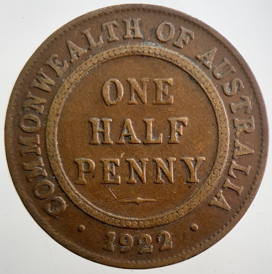 1922 Australia One Half Penny Coin | Collectable Grade | a7735