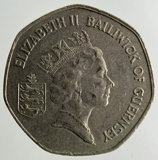 1990 Guernsey 20p Twenty-Pence Coin | Fine Collectable Grade