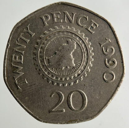 1990 Guernsey 20p Twenty-Pence Coin | Fine Collectable Grade