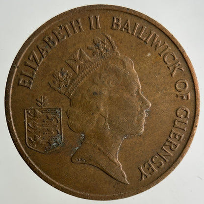 1986 Guernsey 2p Two-Pence Coin | Fine Collectable Grade