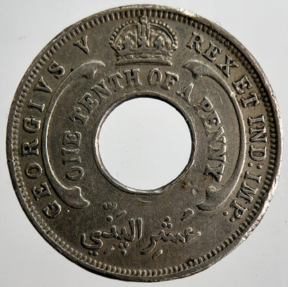 1931 British West Africa 1/10th Penny Coin | Fine Collectable Grade | a2534