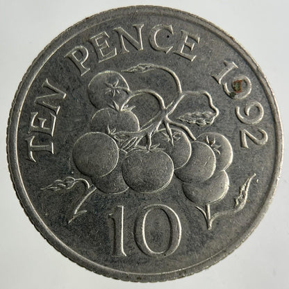 1992 Guernsey 10p Ten-Pence Coin | Fine Collectable Grade