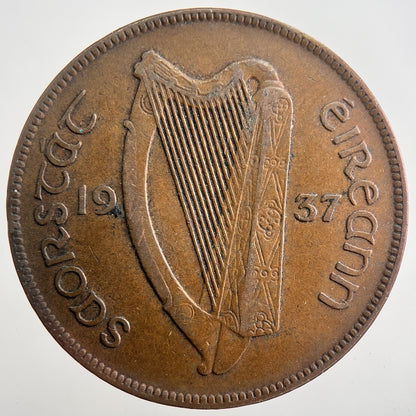 1937 Irish Penny Coin | Fine Collectable Grade | a7467