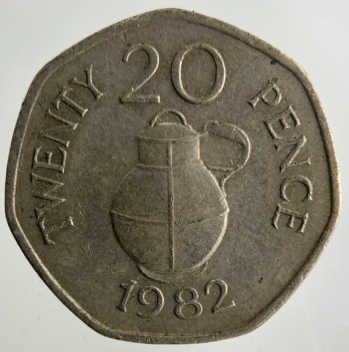 1982 Guernsey 20p Twenty-Pence Coin | Fine Collectable Grade