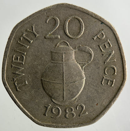 1982 Guernsey 20p Twenty-Pence Coin | Fine Collectable Grade