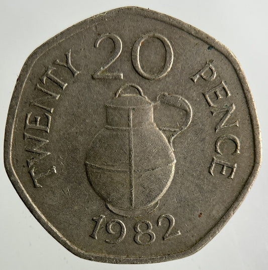 1982 Guernsey 20p Twenty-Pence Coin | Fine Collectable Grade
