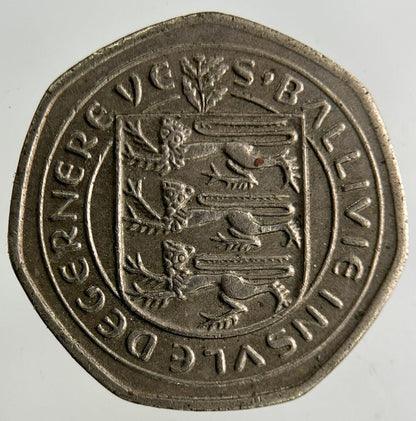 1982 Guernsey 20p Twenty-Pence Coin | Fine Collectable Grade