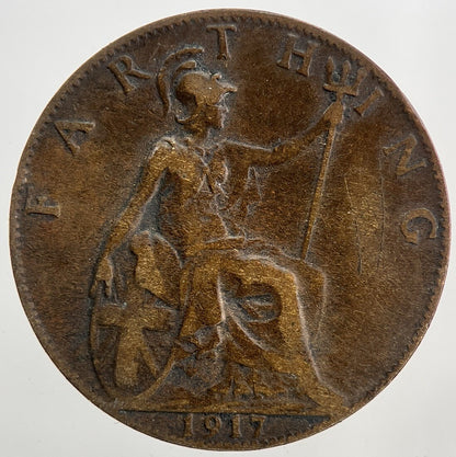 1917 George V Farthing Coin | Fine Collectable Grade