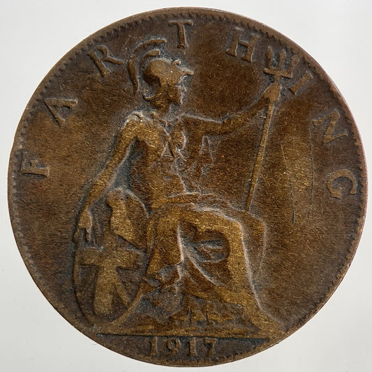 1917 George V Farthing Coin | Fine Collectable Grade