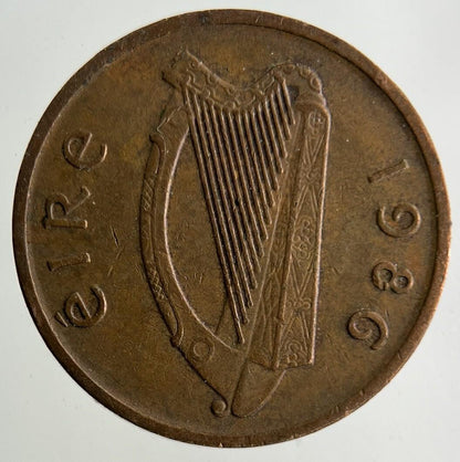 1986 Irish 1p One-Pence Coin | Fine Collectable Grade