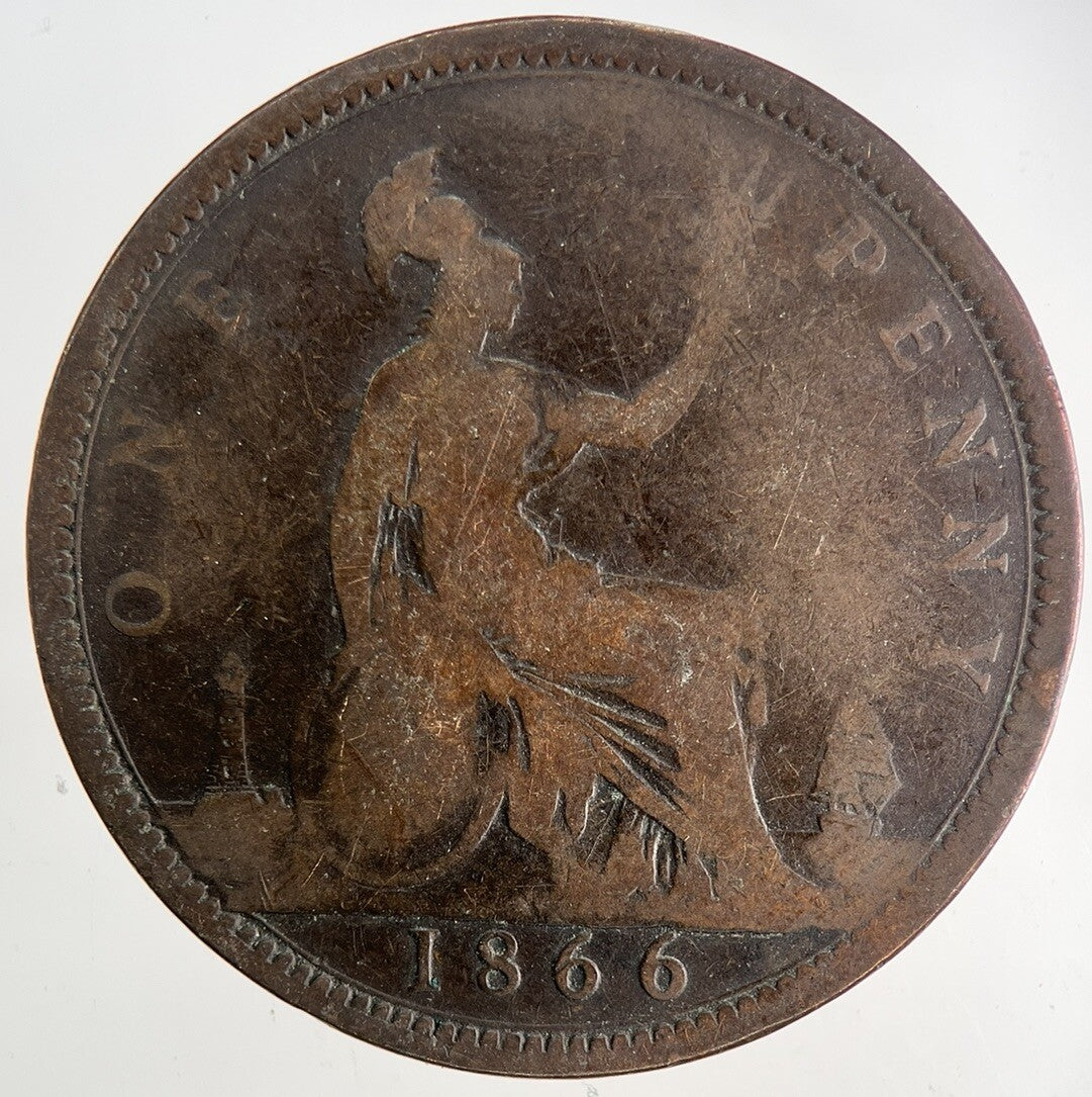 1866 Victoria One Penny Coin | Collectable Grade | a7958