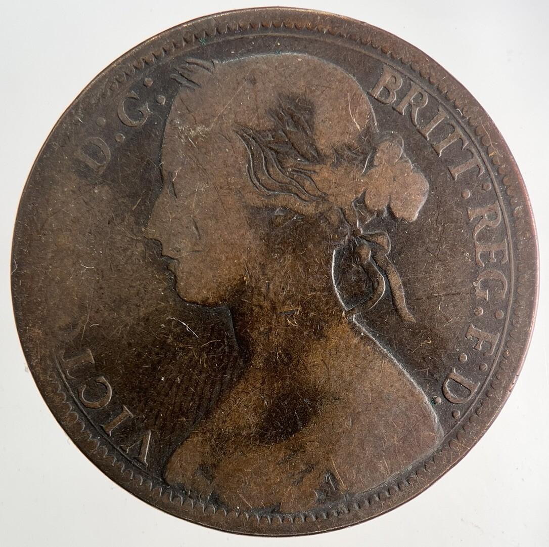1866 Victoria One Penny Coin | Collectable Grade | a7958