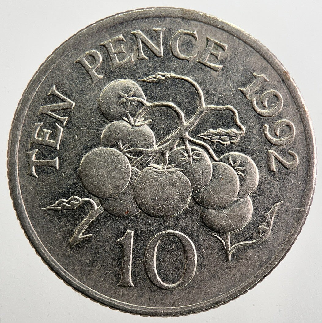 1992 Guernsey 10p 10 Ten Pence Coin | Fine Collectable Grade | a7489