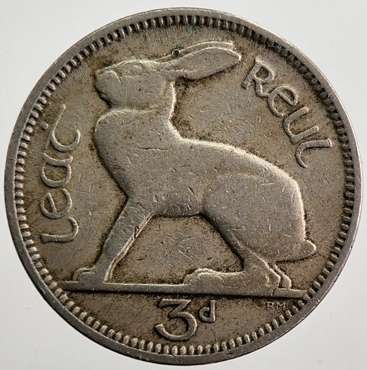 1942 Irish Rabbit Threepence Coin | Fine Collectable Grade | a7447