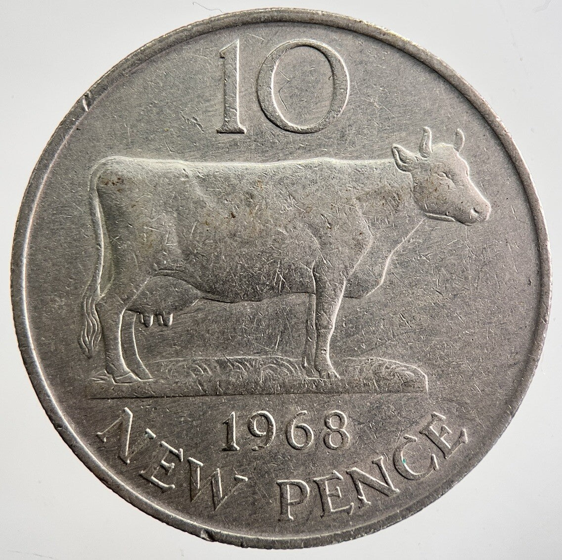 1968 Guernsey 10p 10 Ten Pence Coin | Fine Collectable Grade | a7490