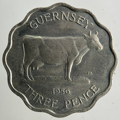 1956 Guernsey Three-Pence Coin | Fine Collectable Grade