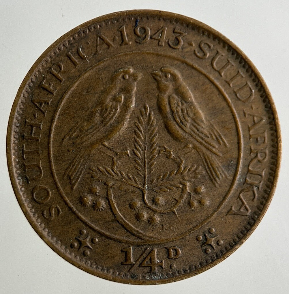 1943 South Africa Farthing 1/4d Coin | Fine Collectable Grade