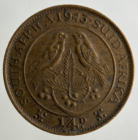 1943 South Africa Farthing 1/4d Coin | Fine Collectable Grade