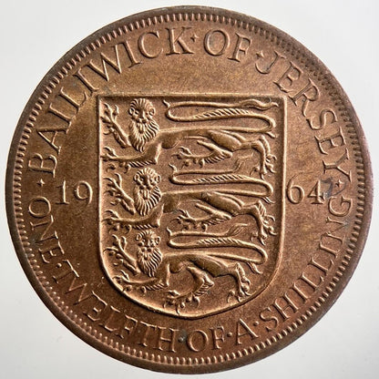 1964 Jersey 1/12th One-Twelfth-Of-A-Shilling Coin | Very High Grade | a7474