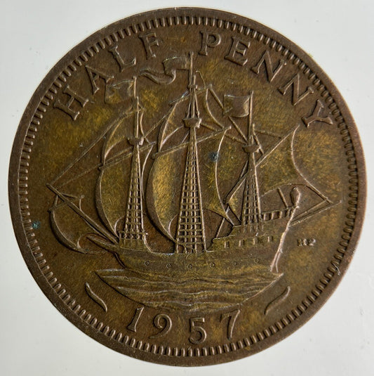 1957 Elizabeth II 2nd Half-Penny Coin | Fine Collectable Grade