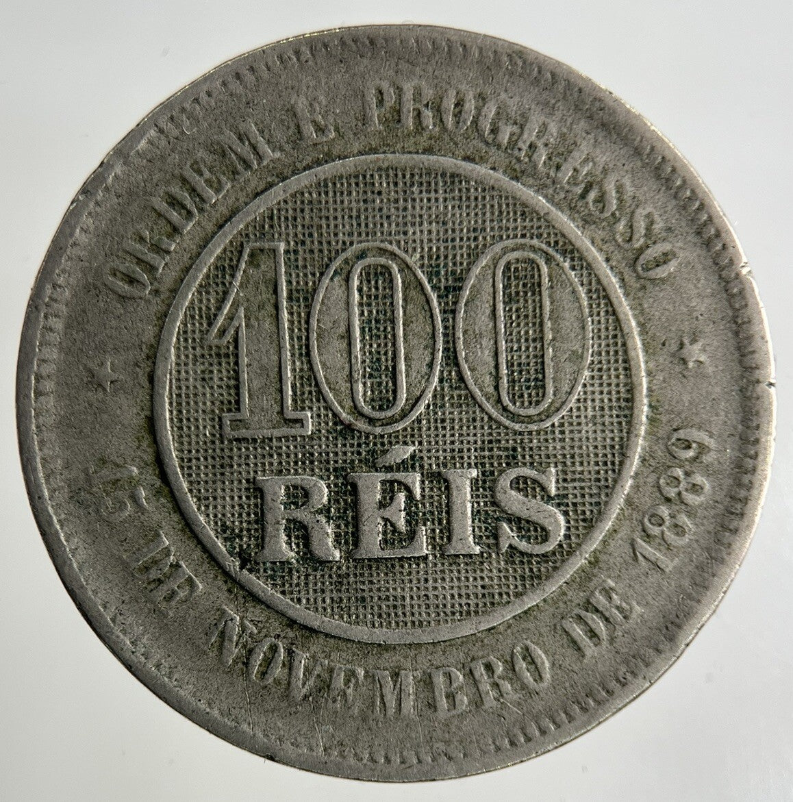 1894 Brazil 100 Reis Coin | Collectable Grade