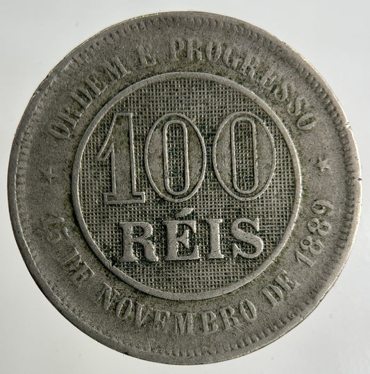 1894 Brazil 100 Reis Coin | Collectable Grade