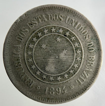 1894 Brazil 100 Reis Coin | Collectable Grade