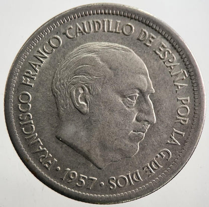1957 Spain Cinco 5 Pesetas Coin | Very High Grade | a7718