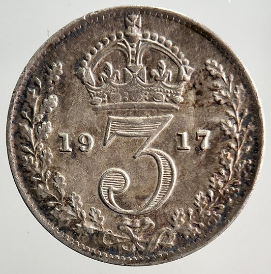 1917 George V Threepence Silver Coin | Very High Grade | a3224